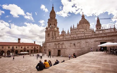 Port to Santiago de Compostela with up to 3 stops on the way