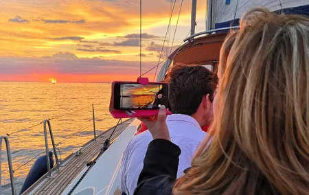 Lisbon Sunset Sailing Tour on Luxury Sailing Yacht with 2 Drinks