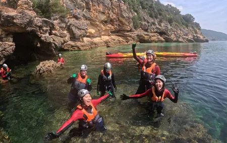 Full Day Kayak and Coasteering Adventure from Lisbon with Lunch