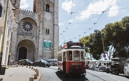 Lisbon Hills Red Tram by Tram 28 route