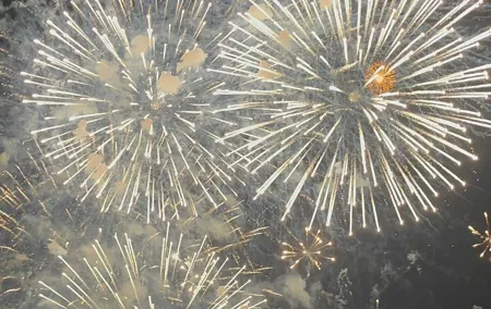 Passing the Year in a Boat with Champagne and Fireworks