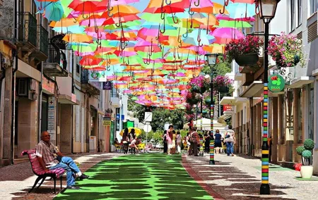 Private Coastal Journey (Obidos, Nazaré) to Águeda Art Umbrellas