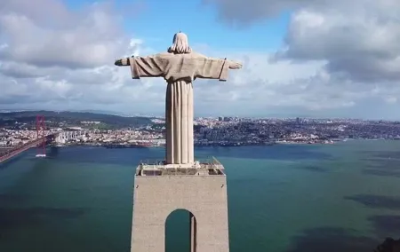 Morning Lisbon Sanctuary of Christ the King,Castelo &Belem Tower