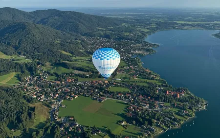 Private Hot Air Balloon Ride over Lake Tegernsee with Alps