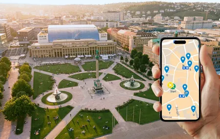 Self-guided scavenger hunt and city game in Stuttgart