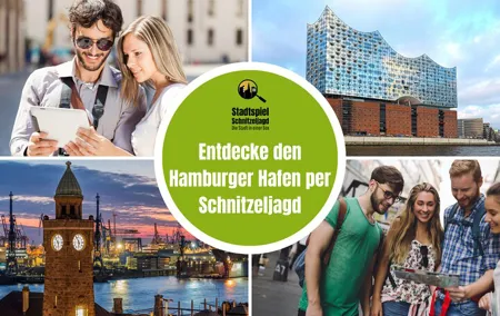 City game scavenger hunt Hamburger Hafen - independent city tour