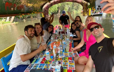 Mexico City Canals by Boat with Live Commentary with Meal Drinks