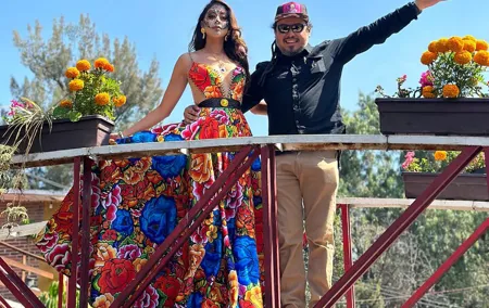 A Fiesta Float on a Trajinera Boat in Xochimilco, Mexico City