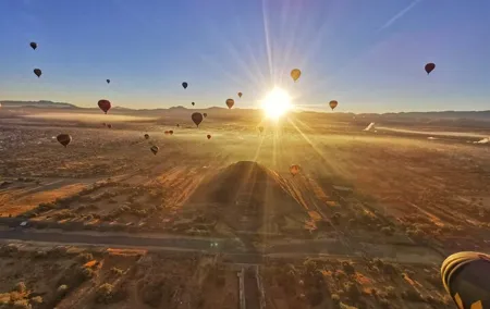 Sunrise HotAir Balloon Adventure Over Teotihuacan's Pyramids