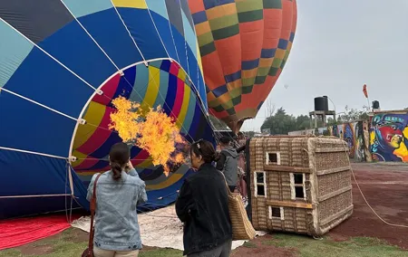 Fly by Teotihuacan Balloon / Private Transportation + Cave Breakfast