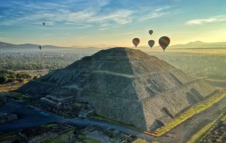Hot Air Balloon Ride Over Teotihuacan With Guided Tour And Cave
