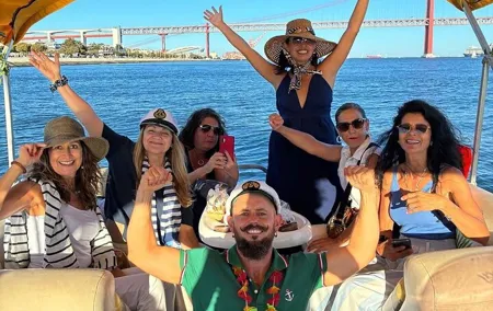 Lisbon Bachelor Party Boat: Live DJ, Drinks & Sunset Vibes