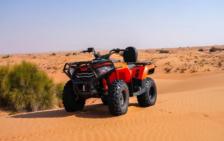 Dubai 4-5 hours Private Quad Bike Tour, Camel Ride and Softdrinks