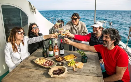 Premium Private Wine Tasting & Tapas in a Catamaran Barcelona