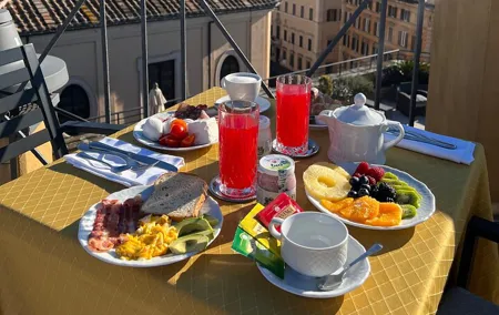 Breakfast on amazing rooftop view