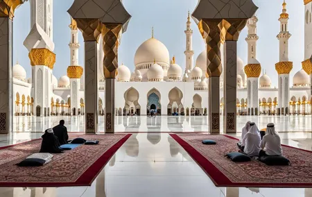 Prayer at Sheikh Zayed Mosque Tour from Dubai