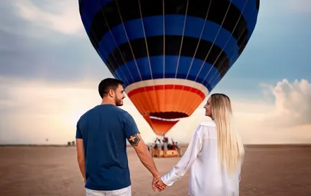 Breakfast in the sky with Hot air Balloon