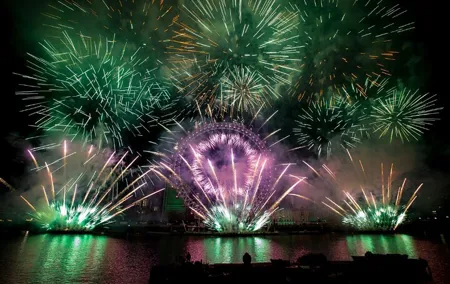 NYE Fireworks Celebration at London Eye County Hall