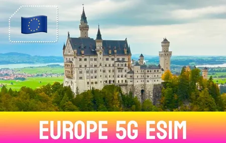 5G UK & Europe Unlimited Data eSIM - 30+ Countries 